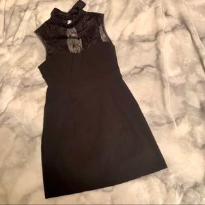 Forever 21 black stretch lace tie back mini dress